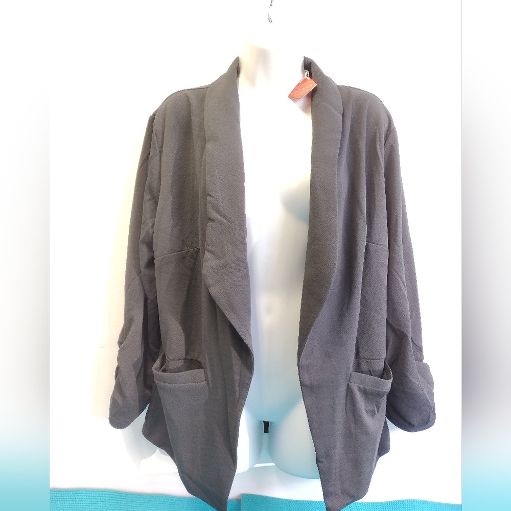 NWT Mint Limit 3/4 Rushed Sleeve Open Front Cardigan Blazer Jacket XXL